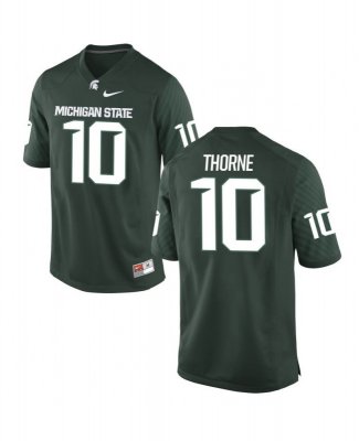 Men's Payton Thorne Michigan State Spartans #10 Nike NCAA Green Authentic College Stitched Football Jersey EM50C30FO
